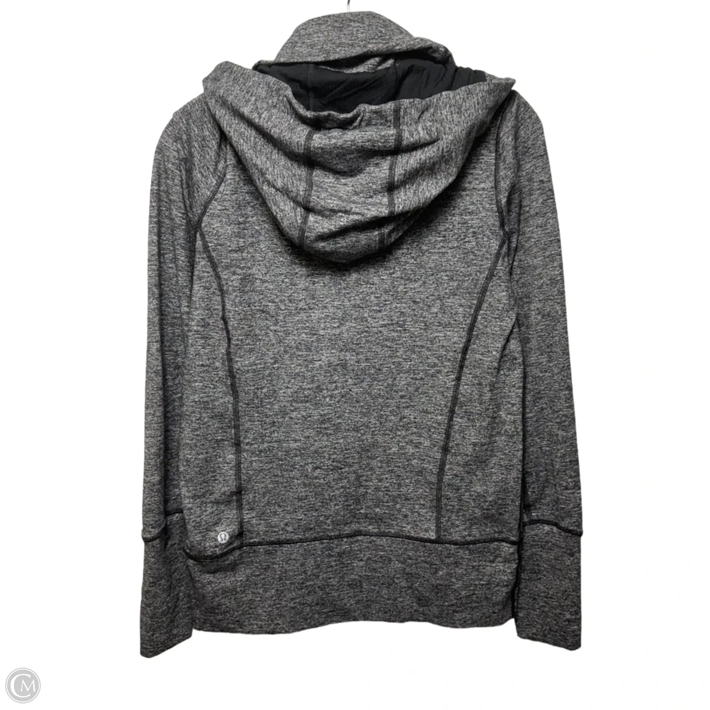 Hooded Athletic Jacket By Lululemon In Grey & Purple, Size: 8