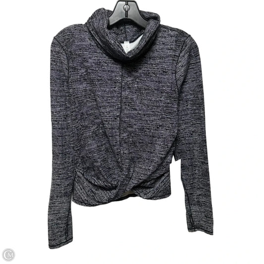 Melodic Movement Athletic Top Long Sleeve Collar By Lululemon In Black & White, Size: 10