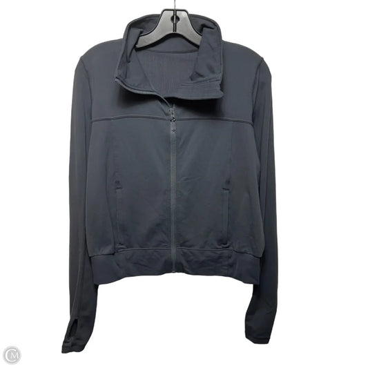 Hooded Mesh Trim Athletic Jacket By Lululemon In Grey, Size: M