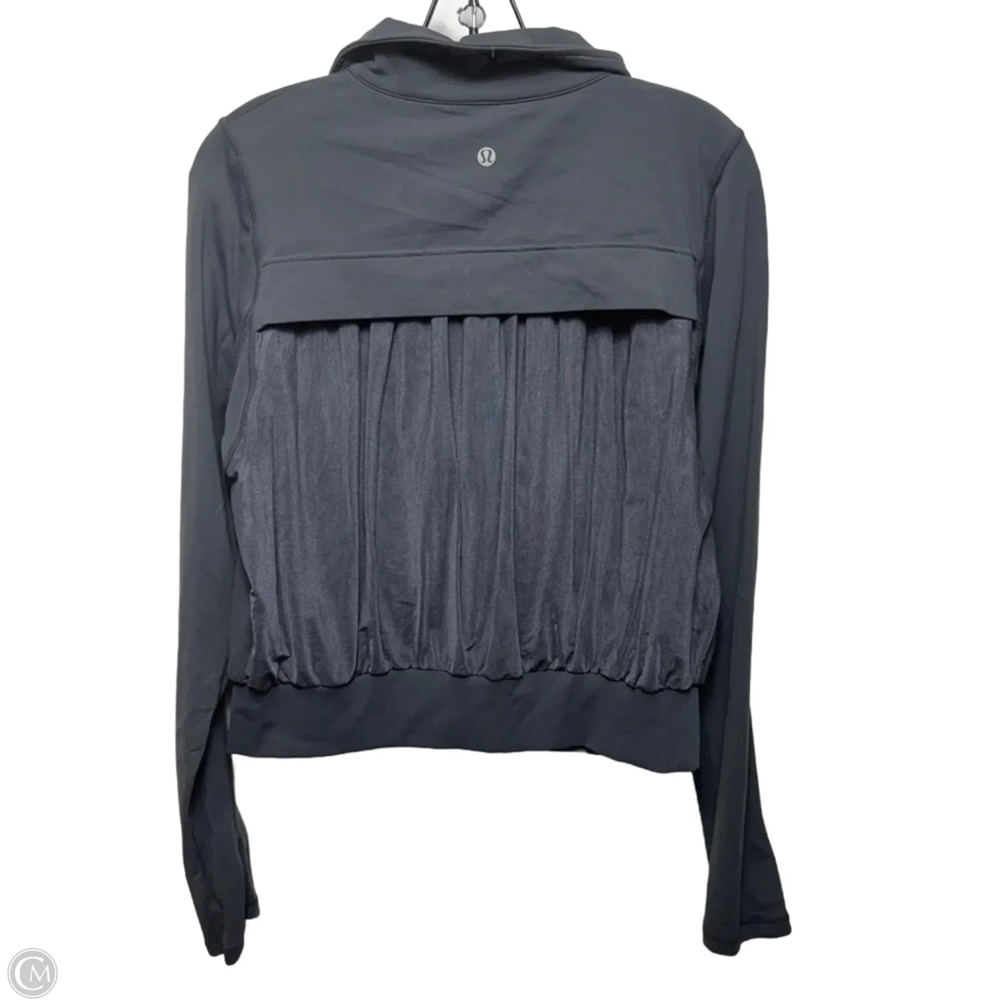 Hooded Mesh Trim Athletic Jacket By Lululemon In Grey, Size: M