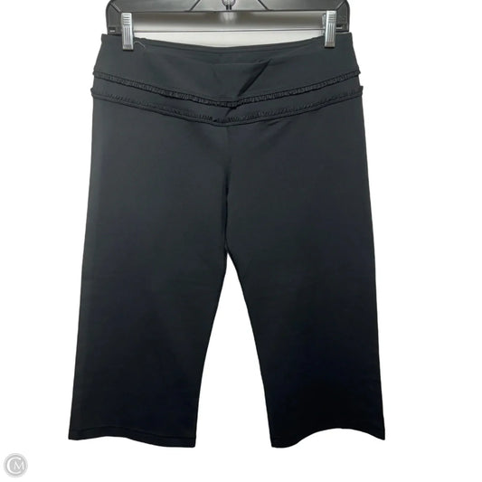 Groove Crop Ruffle Athletic Capris By Lululemon In Black, Size: 10