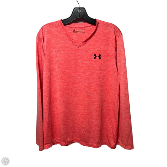 Athletic Top Long Sleeve Crewneck By Under Armour In Orange, Size: M