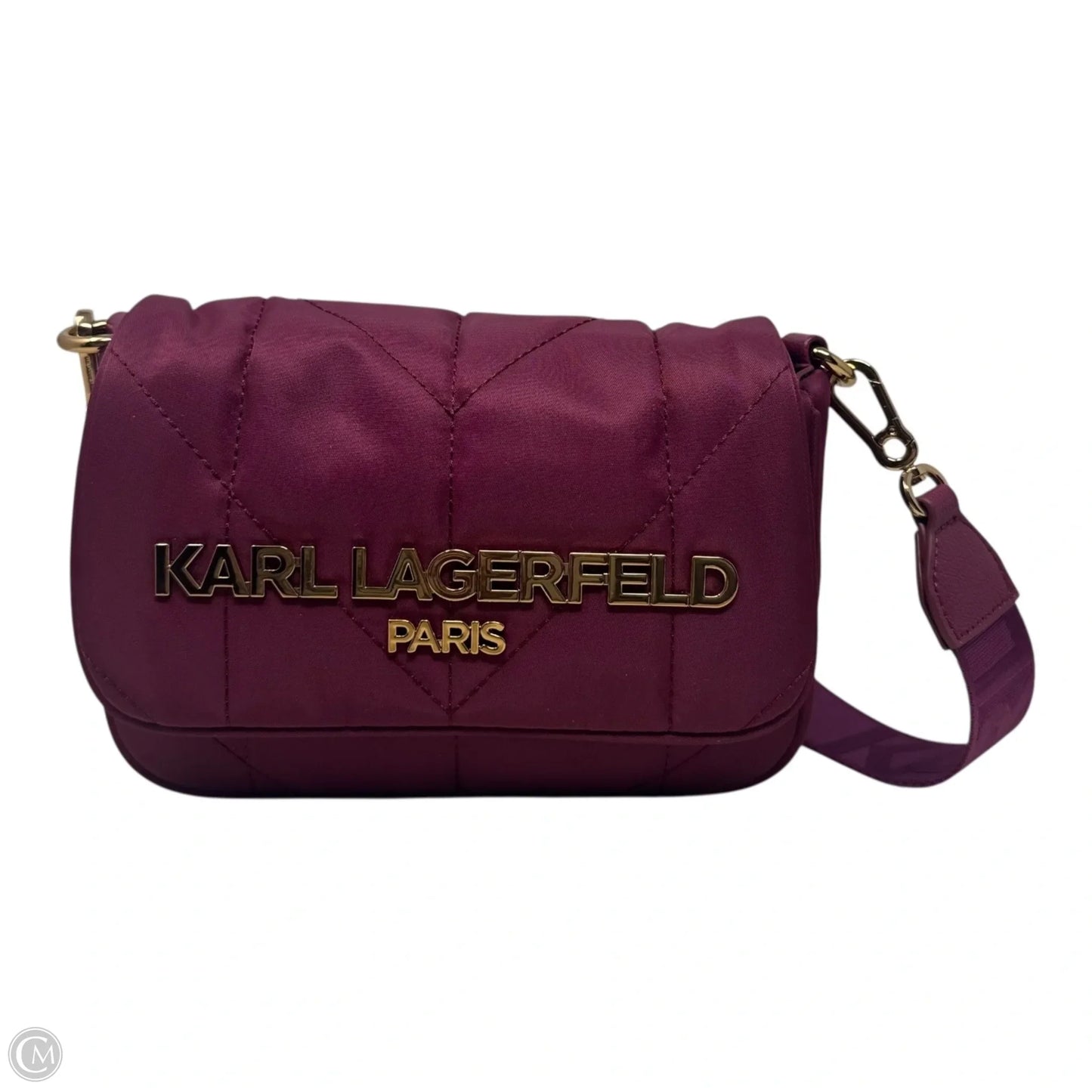 Quilted Crossbody Handbag Designer By Karl Lagerfeld, Size: Small