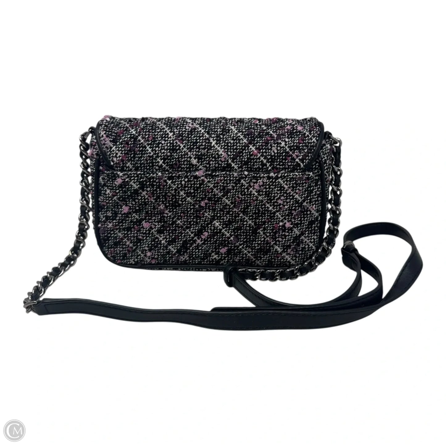 Tweed Crossbody Handbag Designer By Karl Lagerfeld, Size: Small