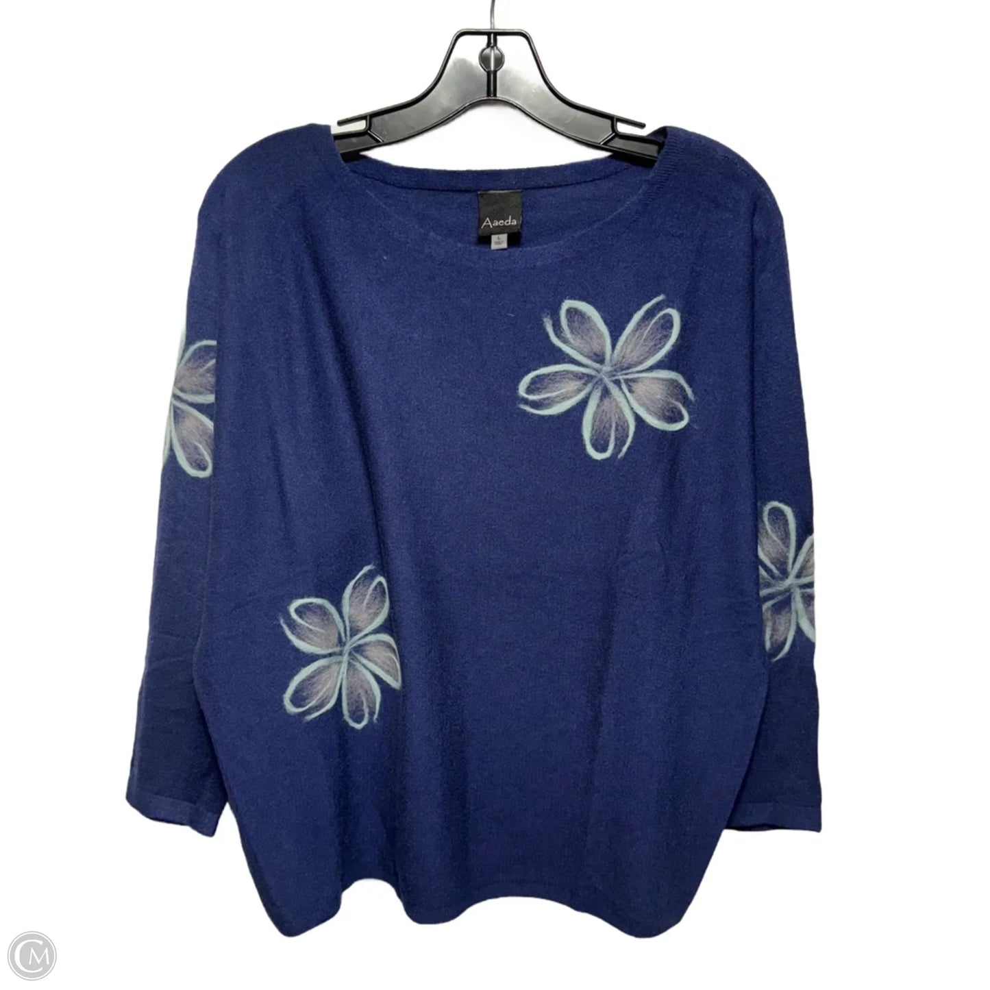 Flower Sweater By Aaeda In Blue, Size: L