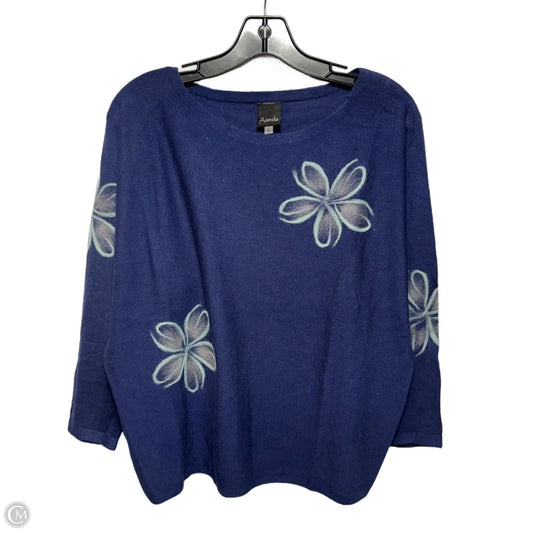 Flower Sweater By Aaeda In Blue, Size: L
