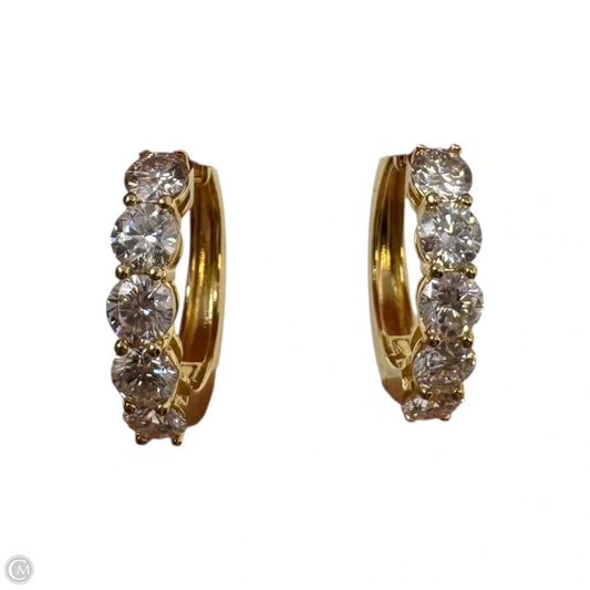 Sterling & CZ Gold Huggie Hoop Earrings