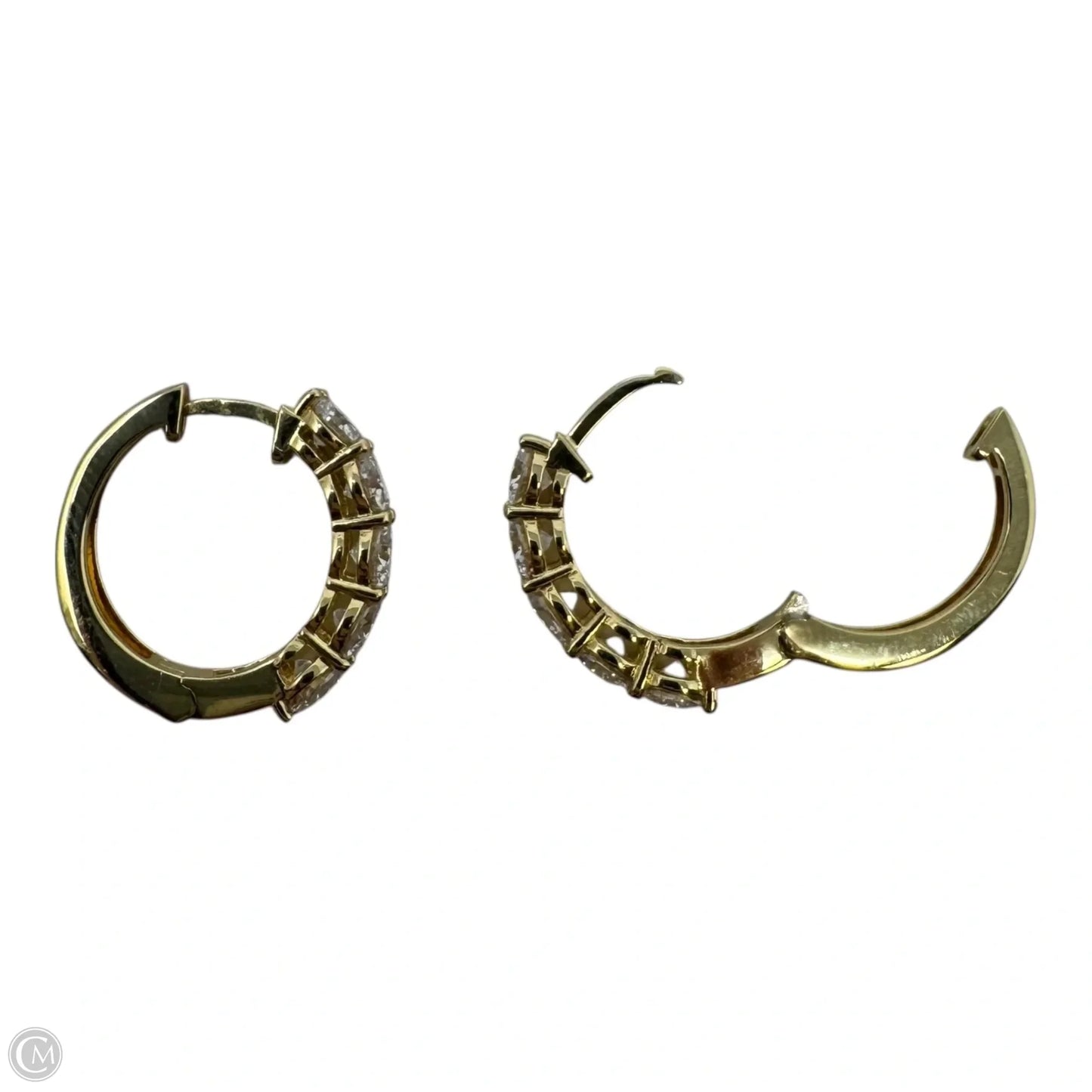 Sterling & CZ Gold Huggie Hoop Earrings