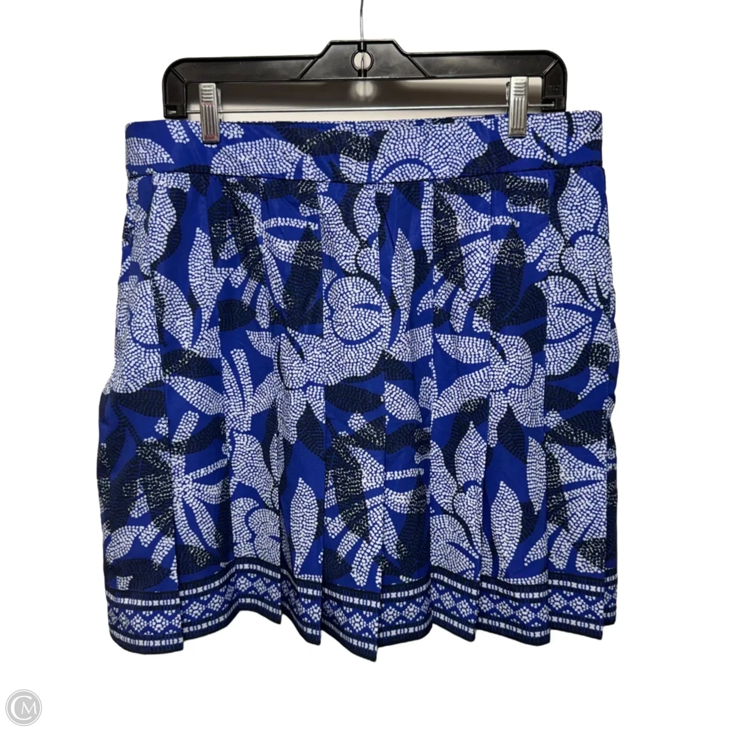 Pleated Skirt Short By Chicos Zenergy In Blue & White, Size: 10