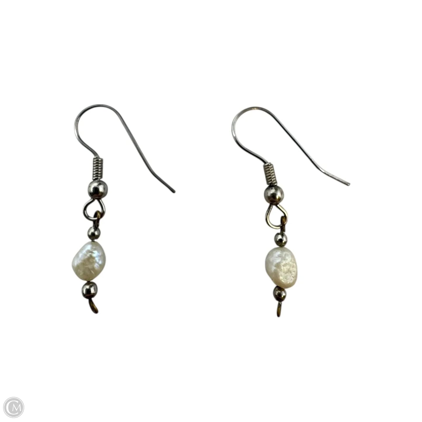 Tiny Dangle Pearl Earrings Sterling Silver