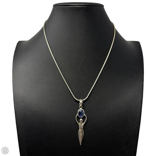 Sterling Silver & Blue Stone Pendant Necklace