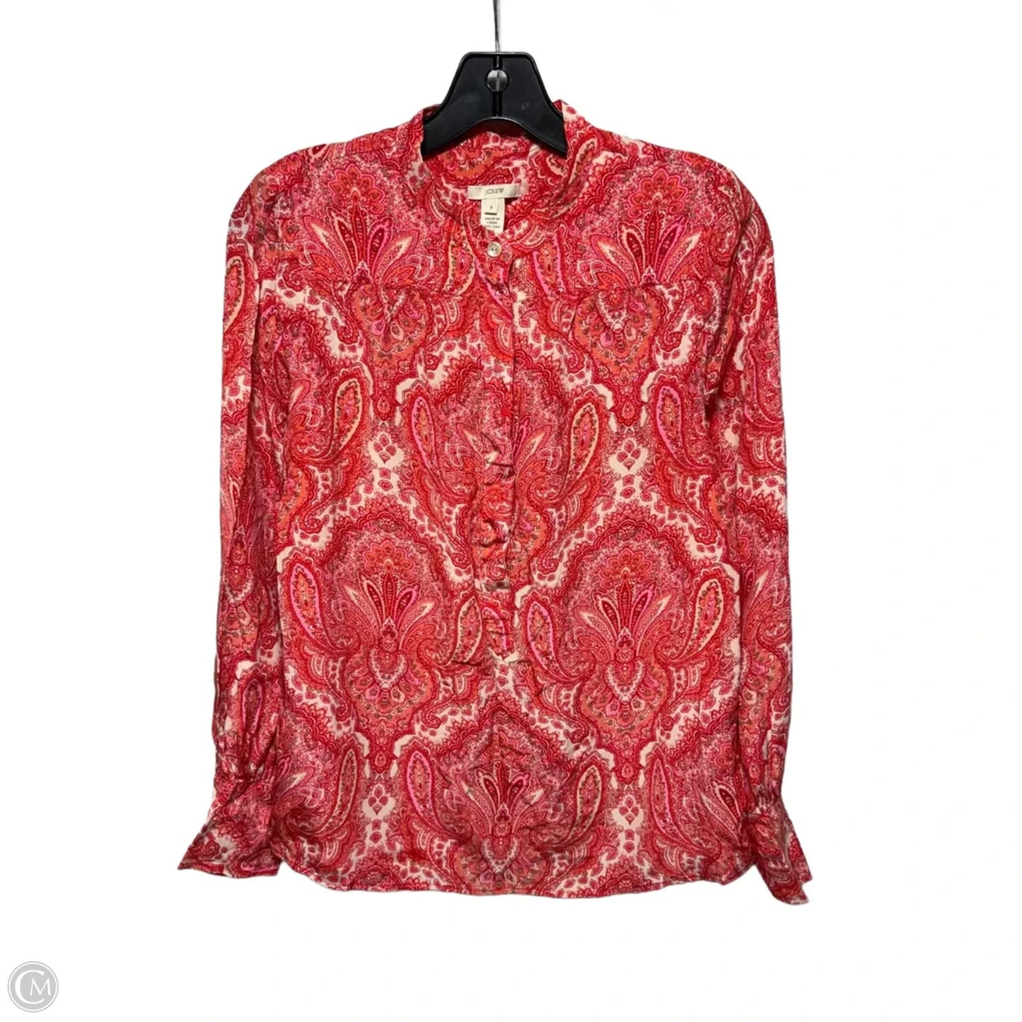 Printed Silk Blouse By J. Crew In Paisley Print, Size: 6
