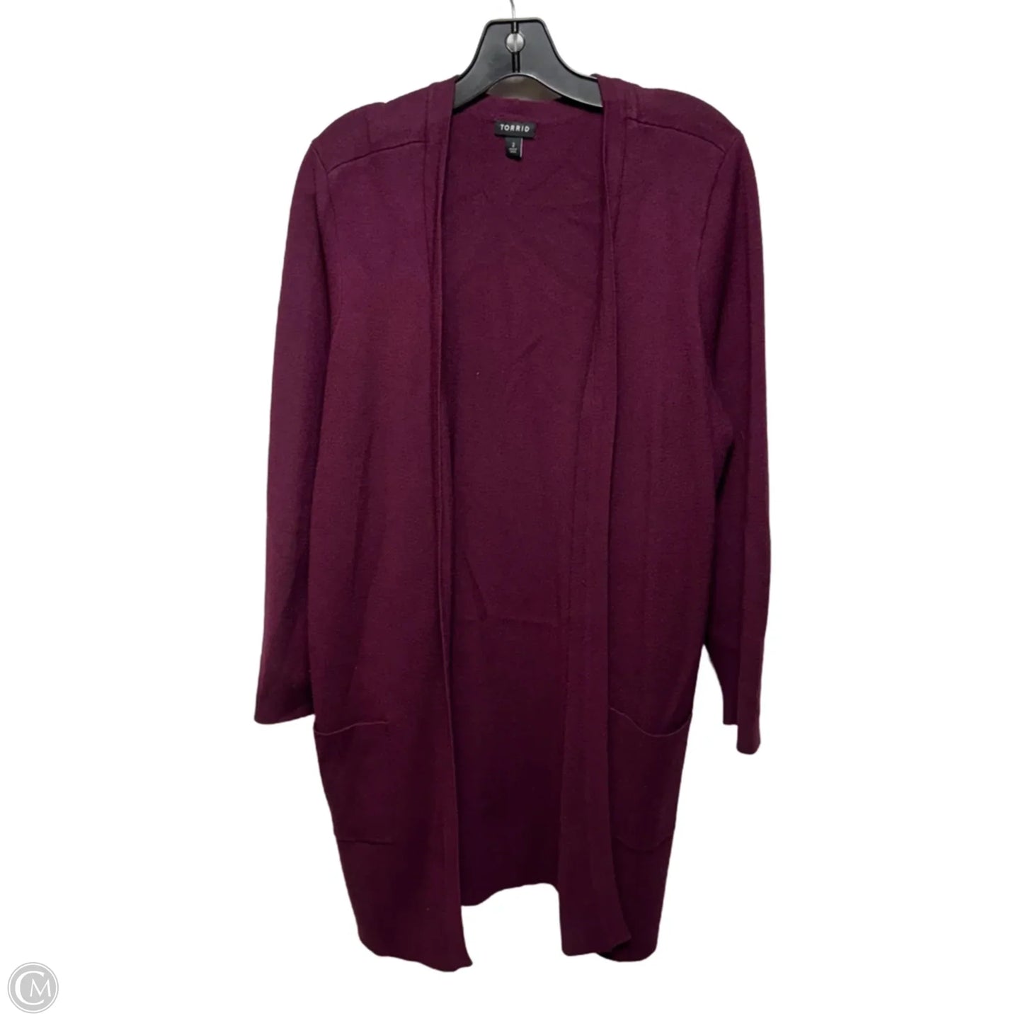 Everyday Soft Duster Open Front Sweater By Torrid In Purple, Size: 2X