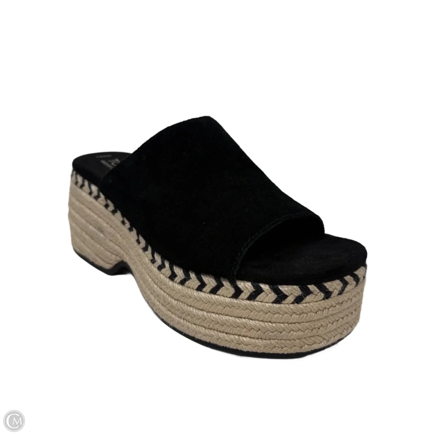 Laila Mule Platform Espadrille Sandals By Toms In Black & Cream, Size: 8.5