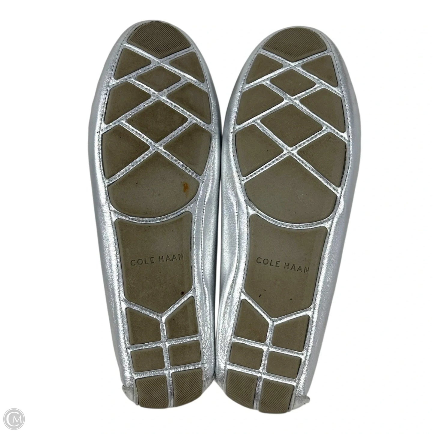 Evelyn Leather Driver Loafers By Cole-haan In Silver, Size: 9