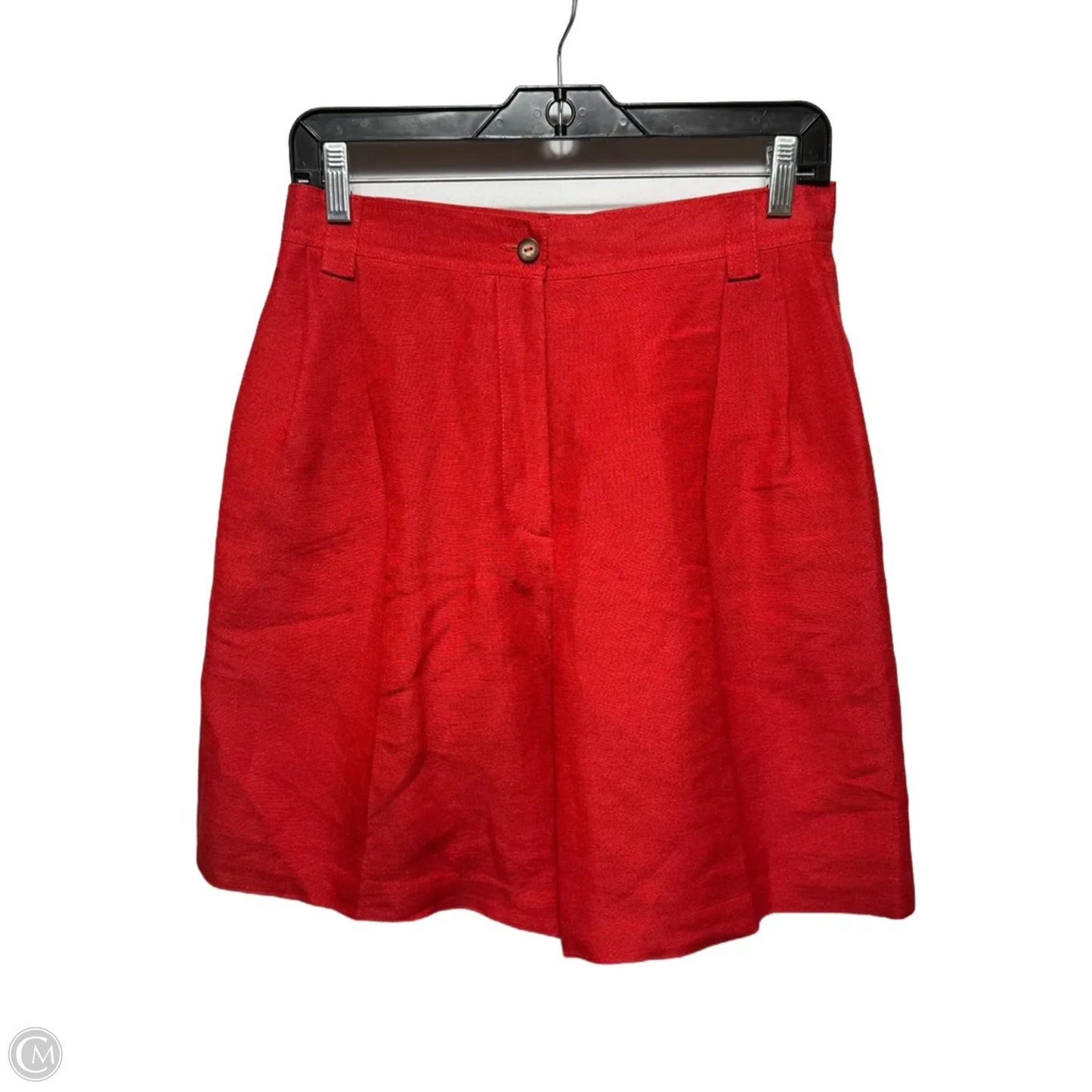 Linen/Rayon Blend Shorts By Harve Bernard In Red, Size: 10