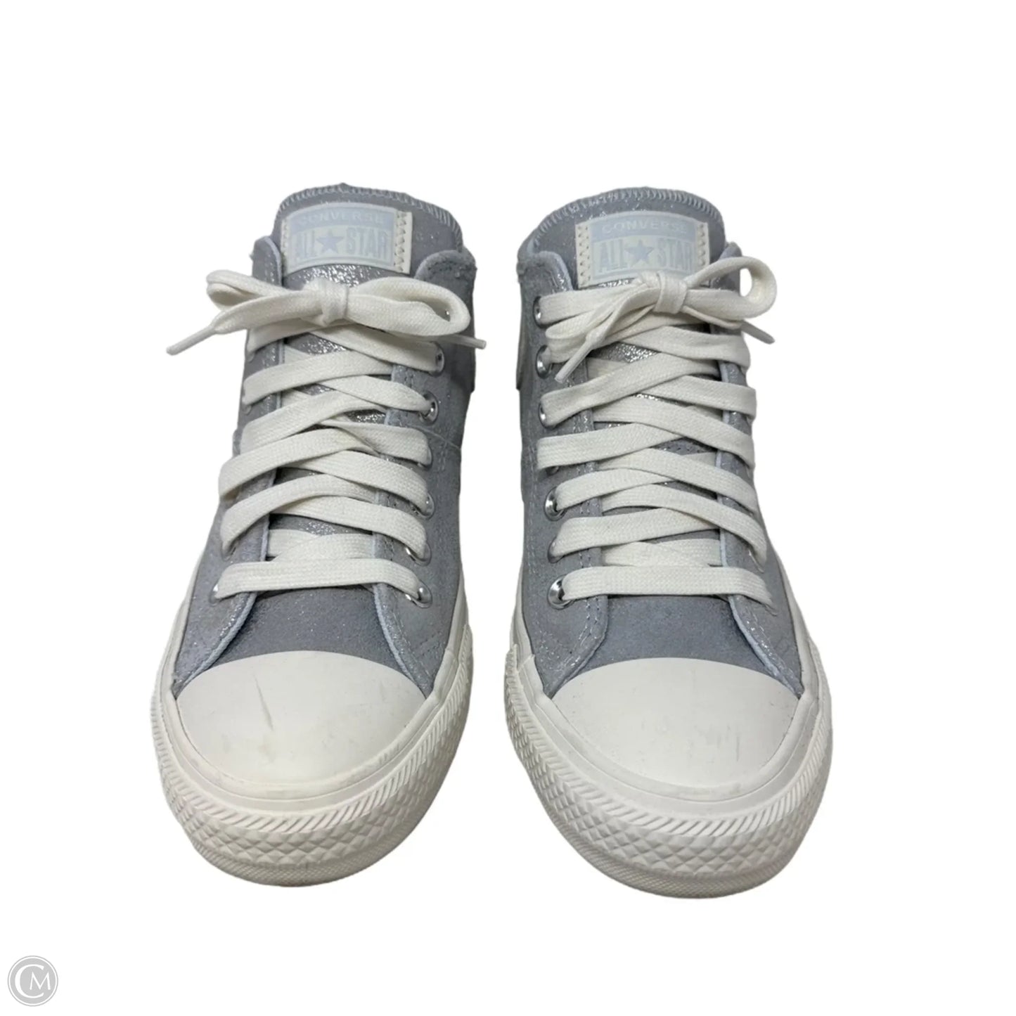 Metallic Shoes Sneakers By Converse In Silver, Size: 7