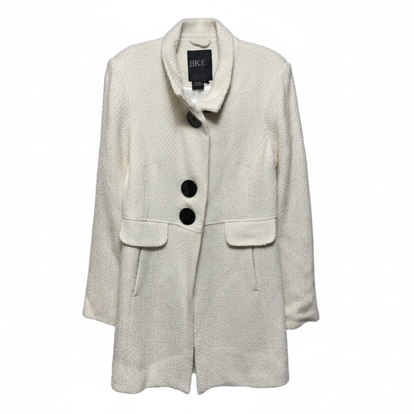 Wool Blend Coat By Bke In Cream, Size: L