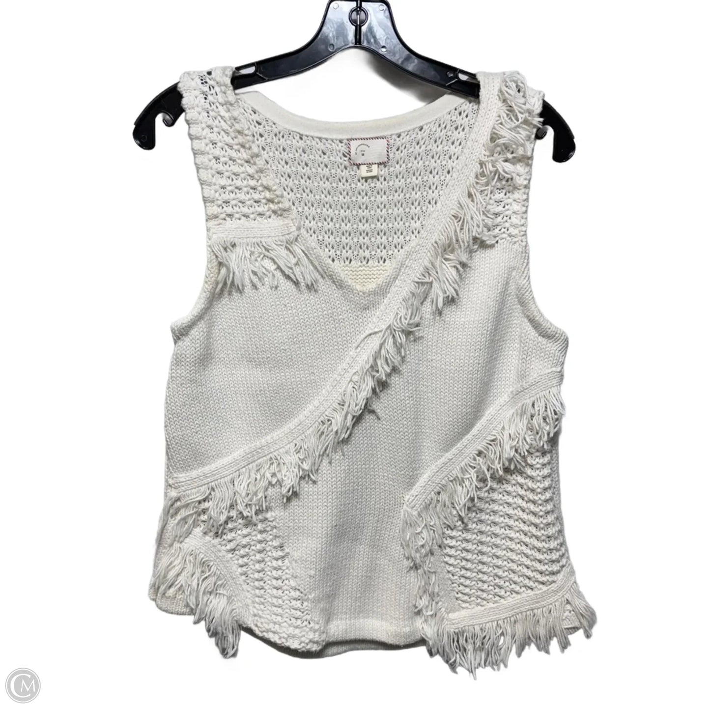 Pacific Fringed Tank Sweater By Anthropologie In Cream, Size: M