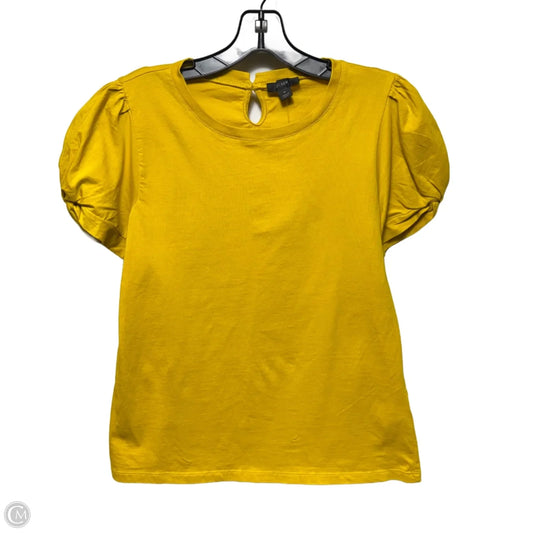 Puff Sleeve Top Short Sleeve By J. Crew In Yellow, Size: M