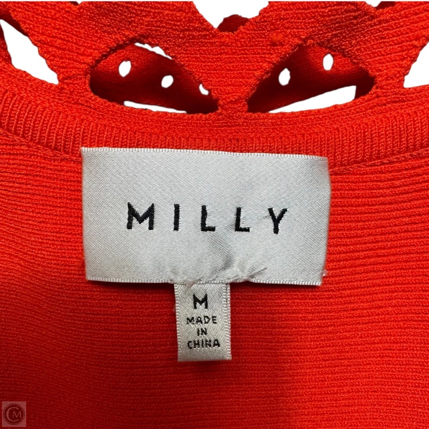 Chain Link Laser Cut Fit & Flare Dress Designer By Milly In Coral, Size: M