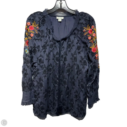 Top Long Sleeve By Sundance In Navy, Size: M