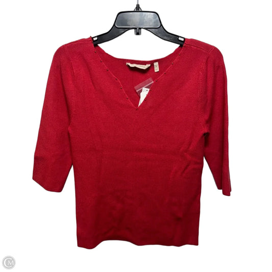 Pimi Sweater Top 3/4 Sleeve By Soft Surroundings In Beaute Red, Size: M