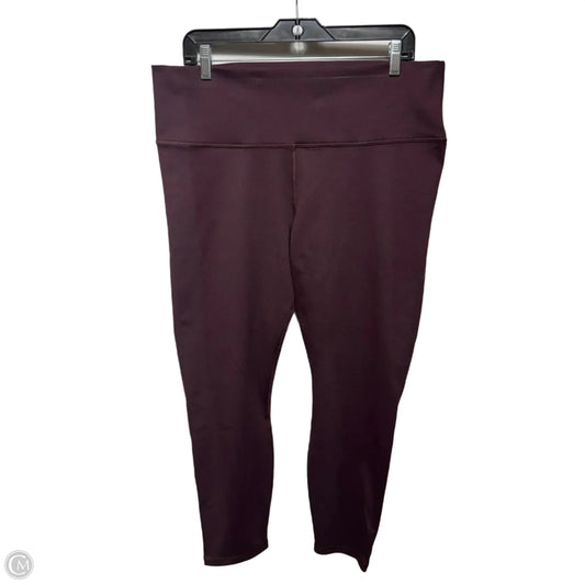 Athletic Leggings By Fabletics In Maroon, Size: Xl