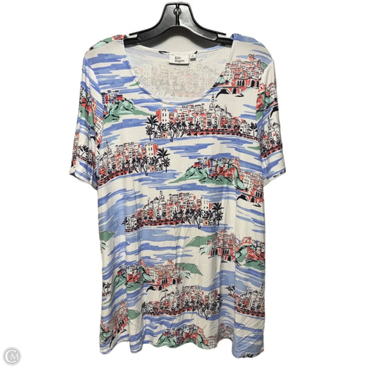Top Short Sleeve By Kim Rogers In Multi-colored, Size: Xl