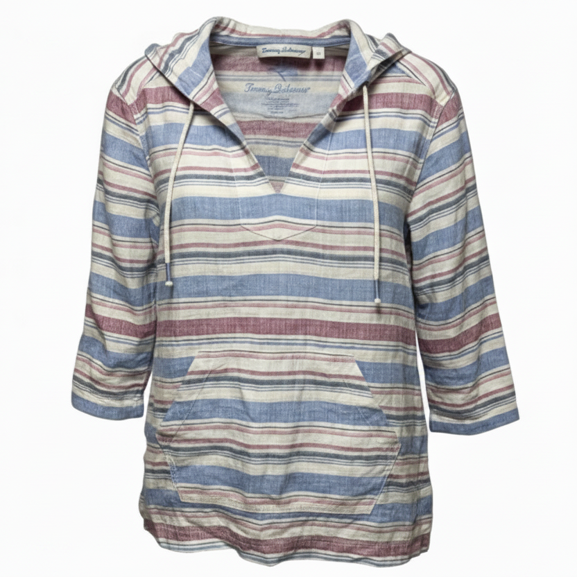 Linen Top Long Sleeve By Tommy Bahama In Striped Pattern, Size: XS