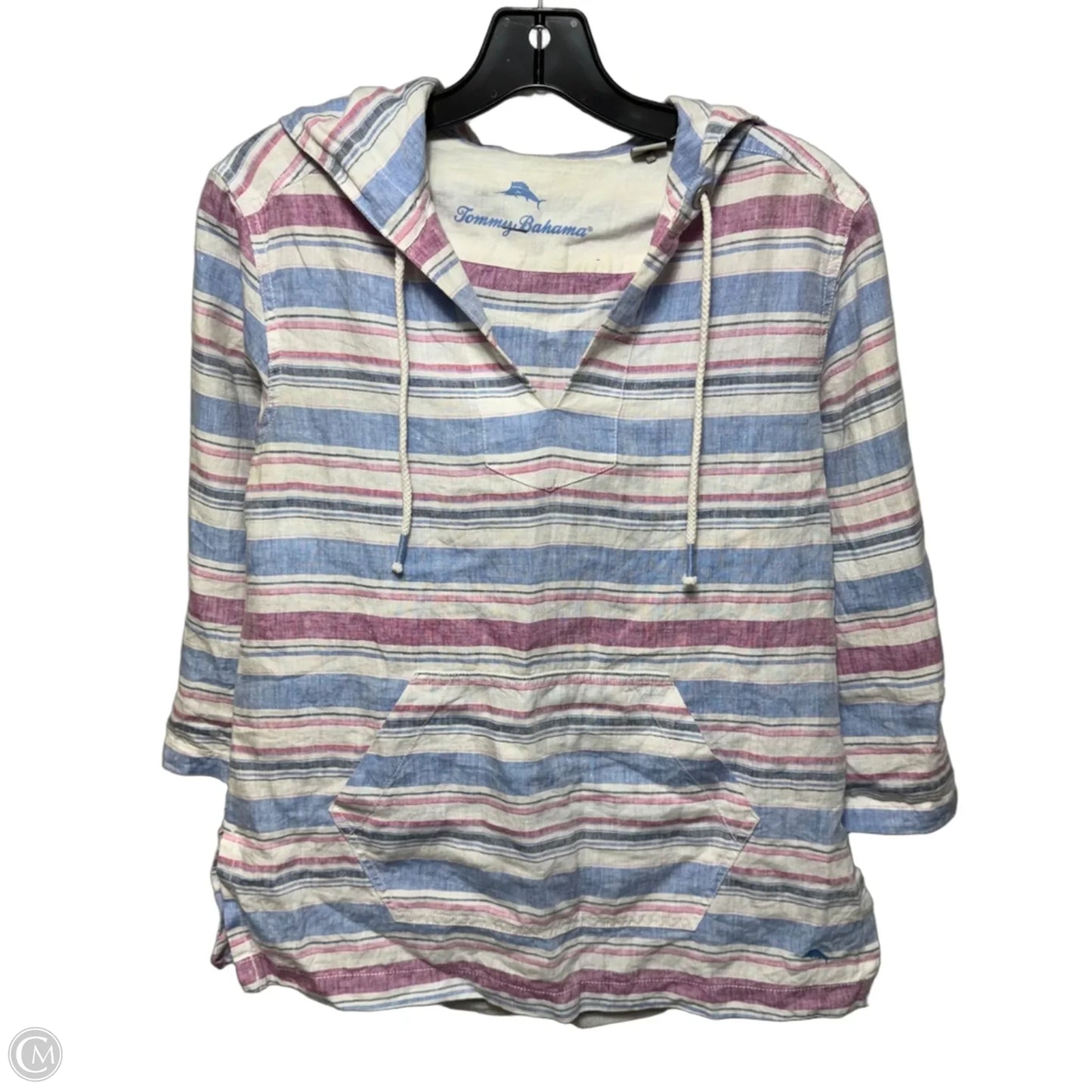 Linen Top Long Sleeve By Tommy Bahama In Striped Pattern, Size: XS