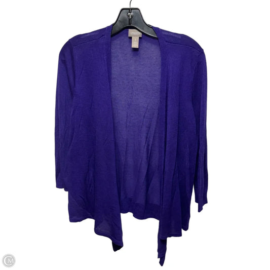 Sweater Cardigan By Chicos In Purple, Size: 8