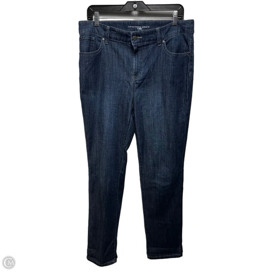Slim Boyfriend Ankle Jeans By Chicos In Blue Denim, Size: 10