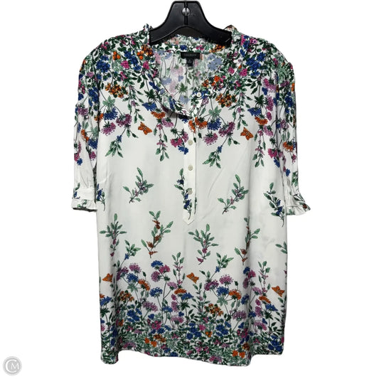 Top Short Sleeve By Talbots In Floral Print, Size: Xl