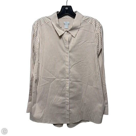 Top Long Sleeve By Chicos In Striped Pattern, Size: 18