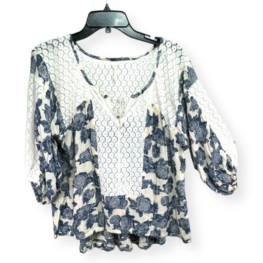 Floral Print Top 3/4 Sleeve Free People, Size S