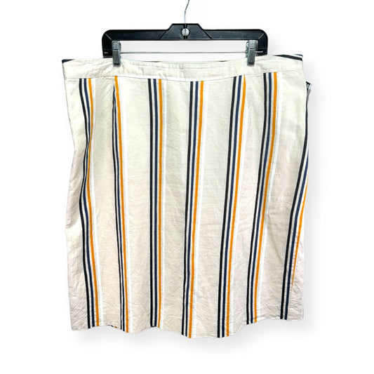 Linen Striped Pattern Skirt Midi Who What Wear, Size 18