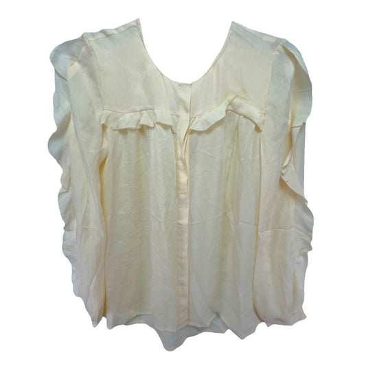 Feminine Luxe Ruffle Silk Blouse By J. Crew  Size: 0