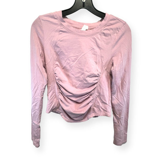Pink Athletic Top Long Sleeve Crewneck Daily Practice By Anthropologie, Size M