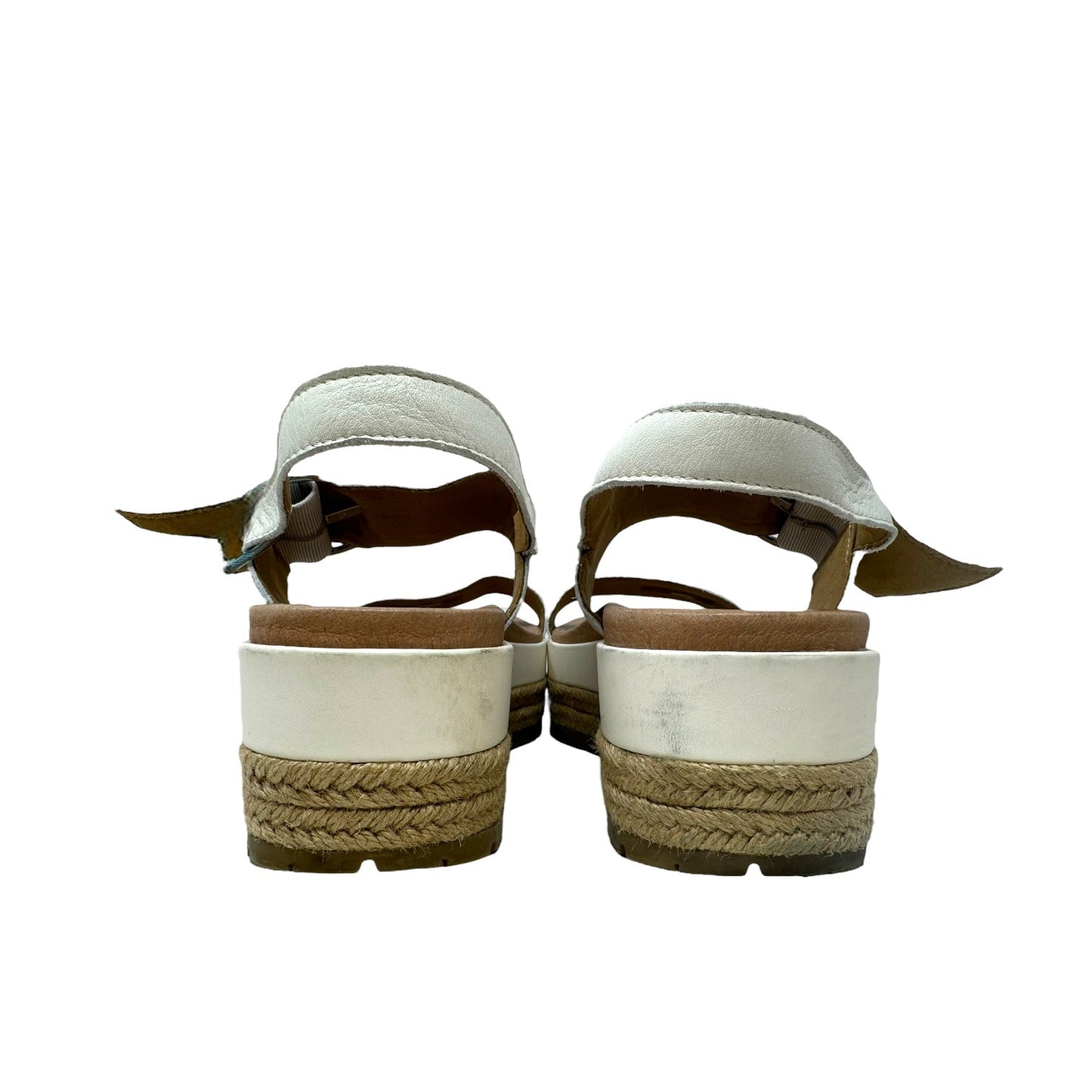 April Platform Sandals In Cream Leather Ugg, Size 10