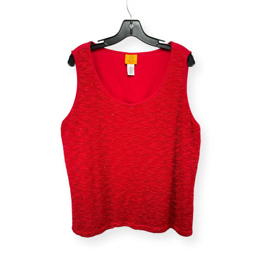 Red Top Sleeveless Ruby Rd, Size 2x