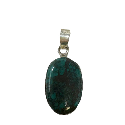 Chrysocolla & Sterling Silver Pendant Unknown Brand