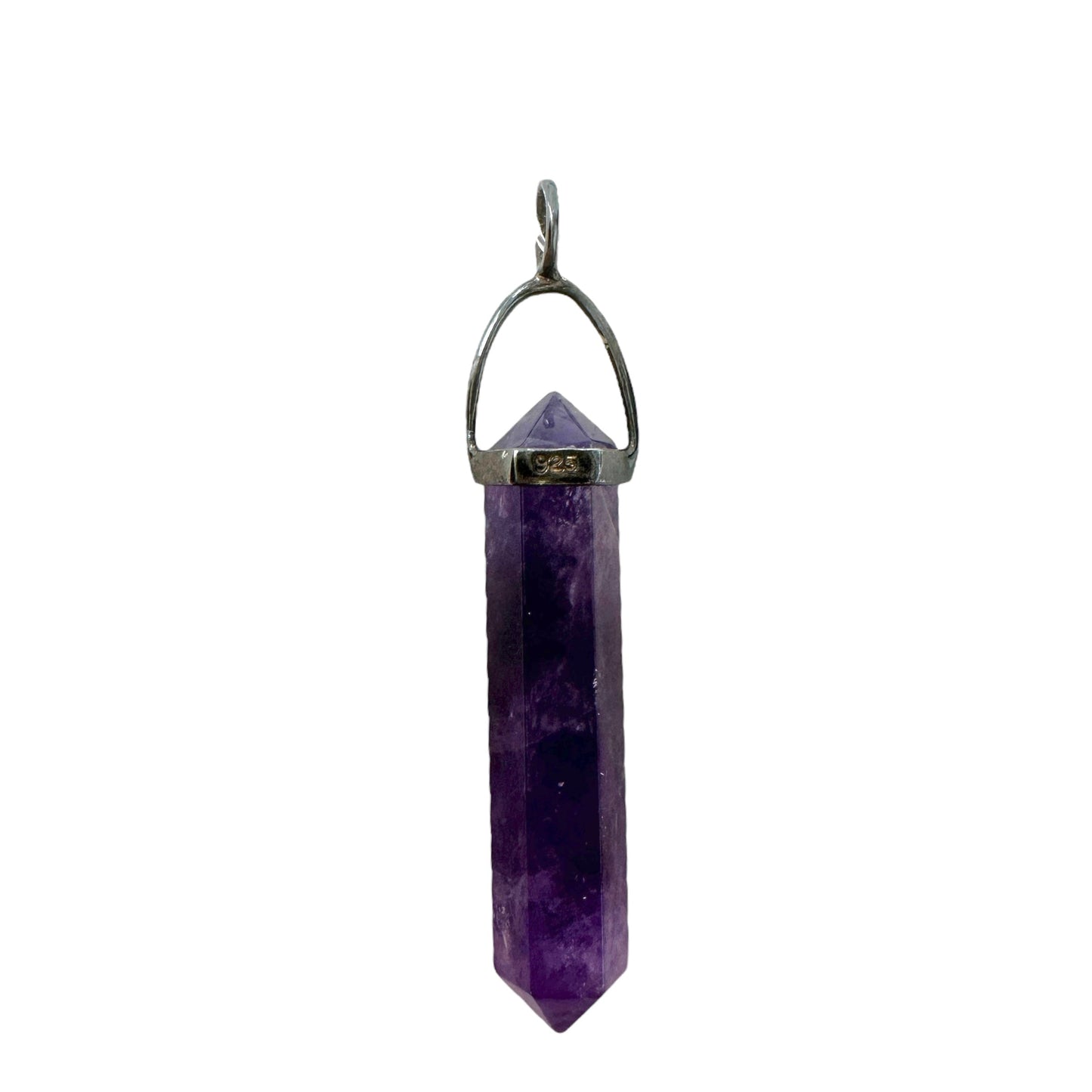 Amethyst & Sterling Silver Point Pendant Unknown Brand