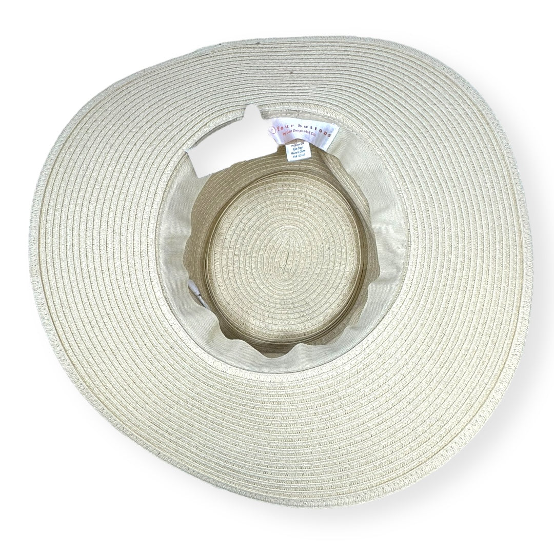 Cream Straw Boater Hat Four Buttons By San Diego Hat Company