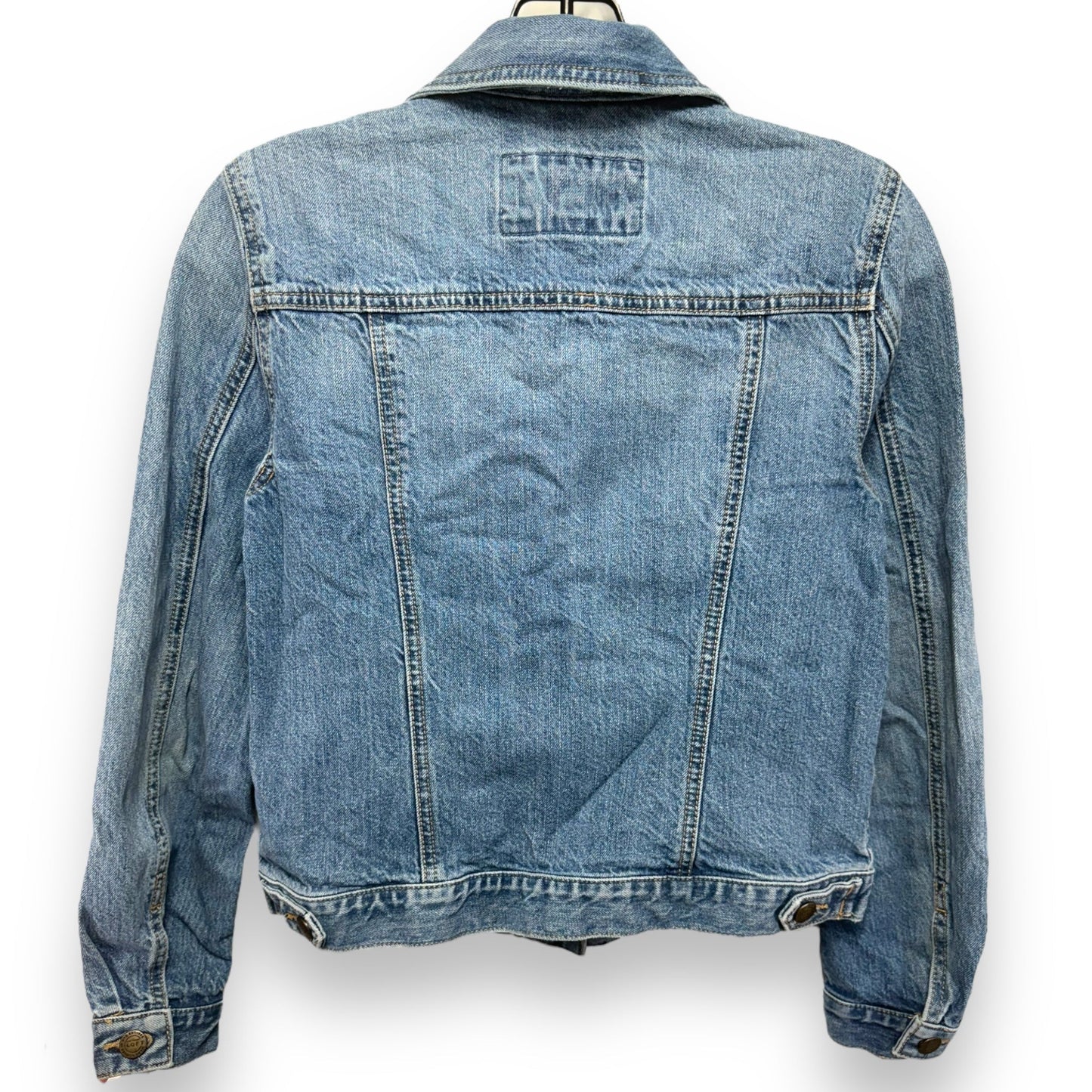 Denim Trucker Jacket By Loft In Blue Denim, Size: Petite   XS