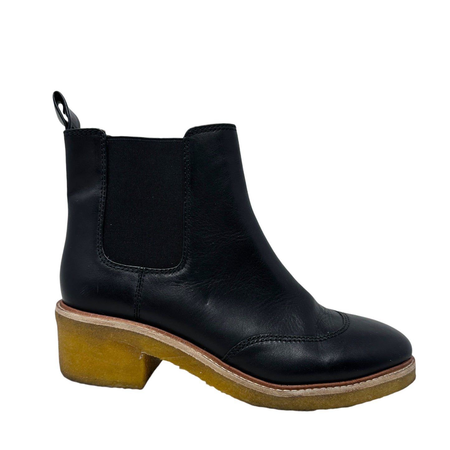 Crepe-Sole Chelsea Boots By J. Crew In Black Leather, Size: 9