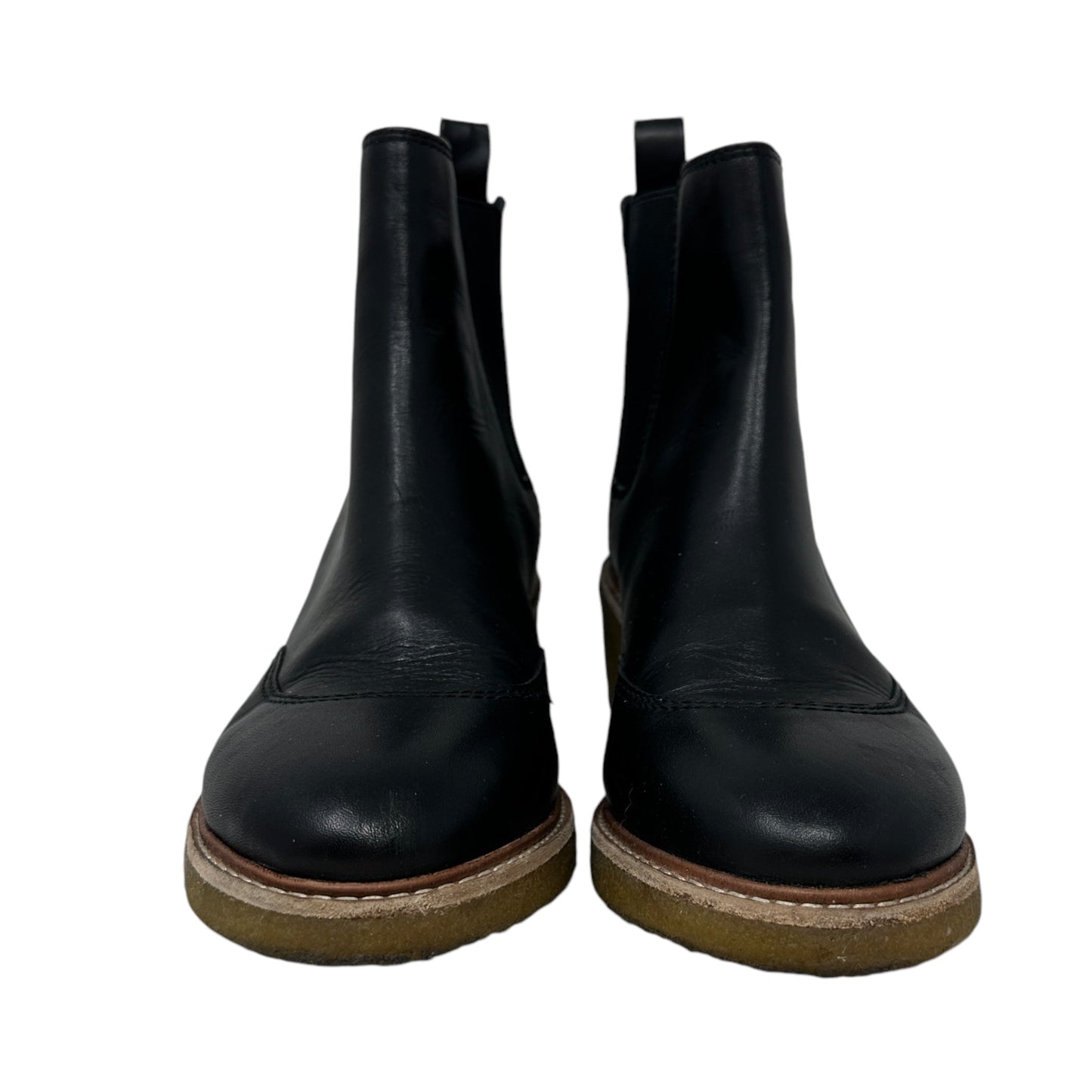 Crepe-Sole Chelsea Boots By J. Crew In Black Leather, Size: 9