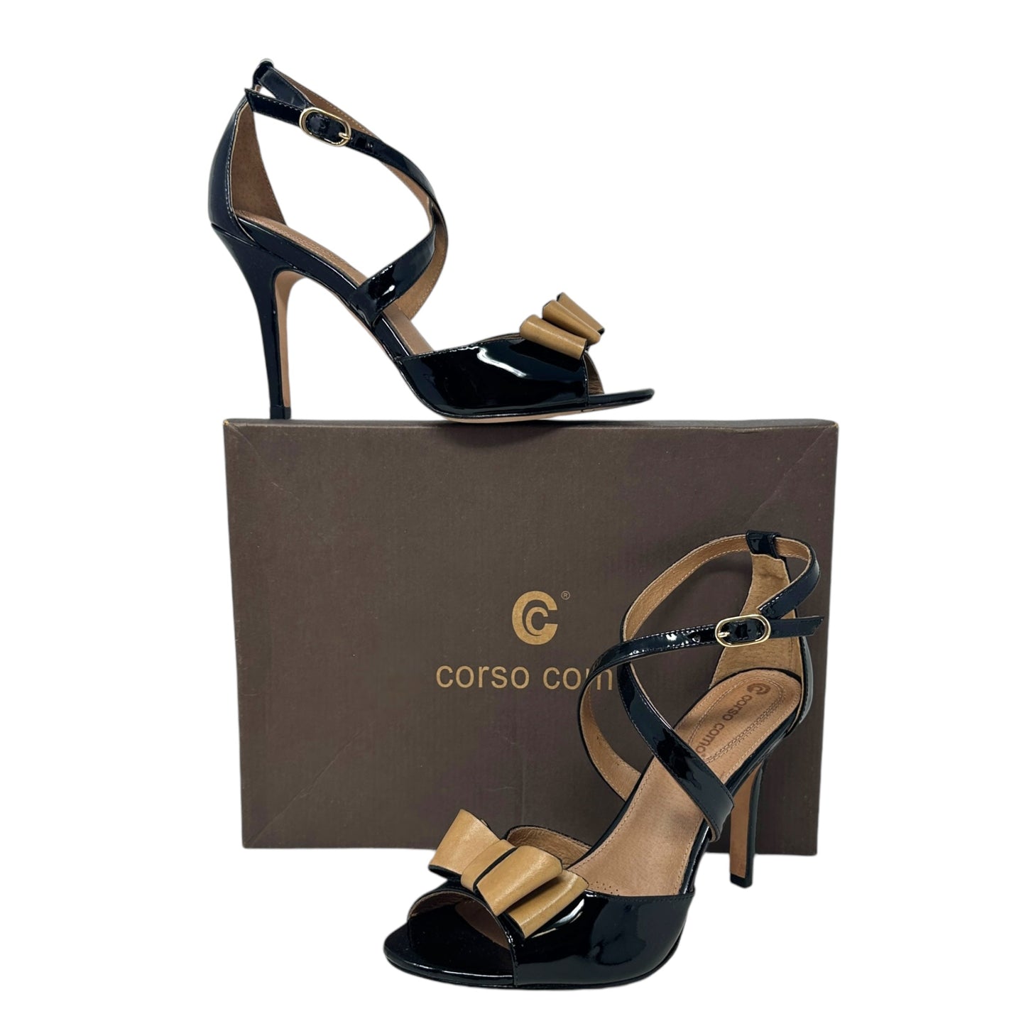 Alfazema Heeled Sandal By Corso Como In Black & Brown, Size: 8