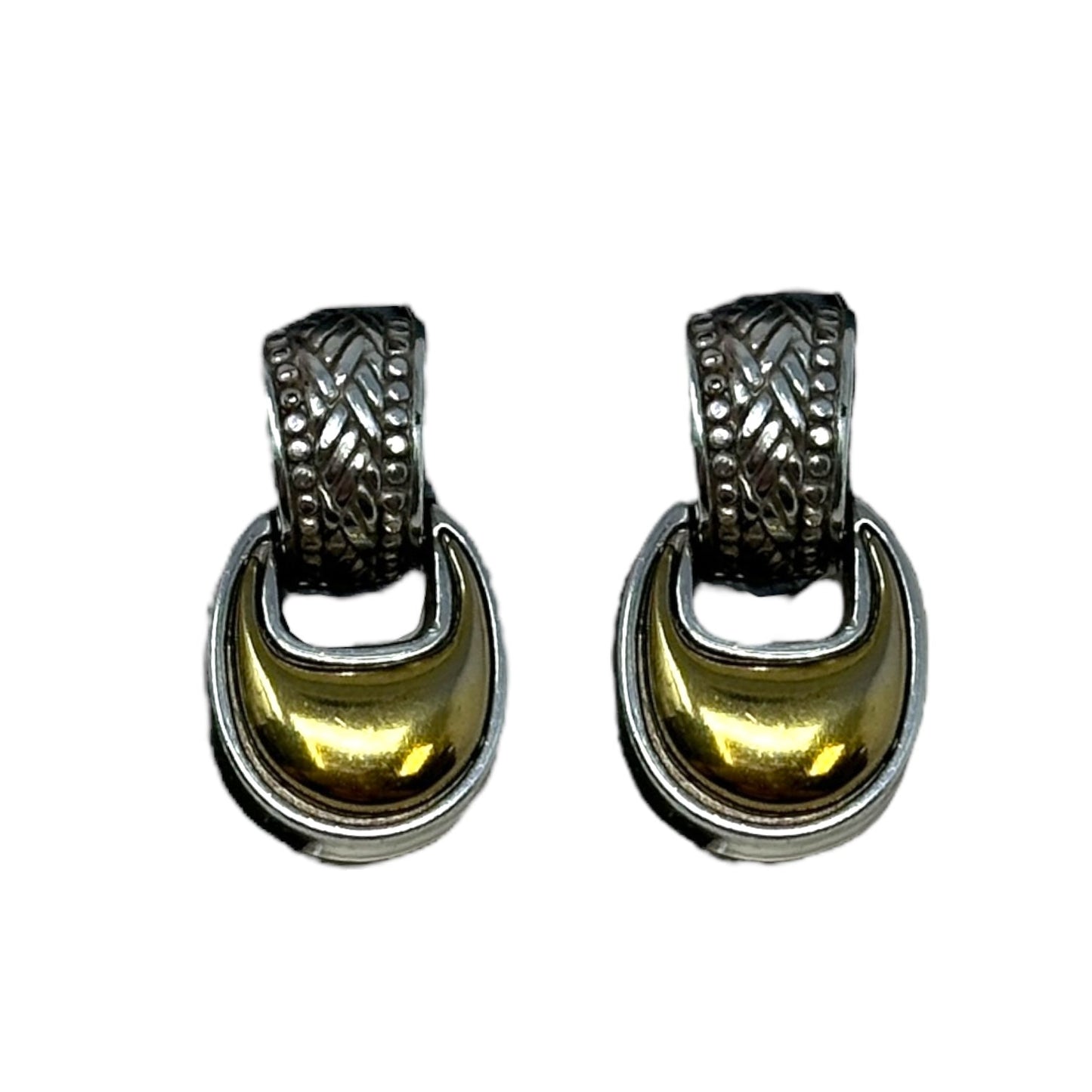 Travis Silver & Gold 2 Tone Door Knocker Post Earrings By Brighton, Size: 0