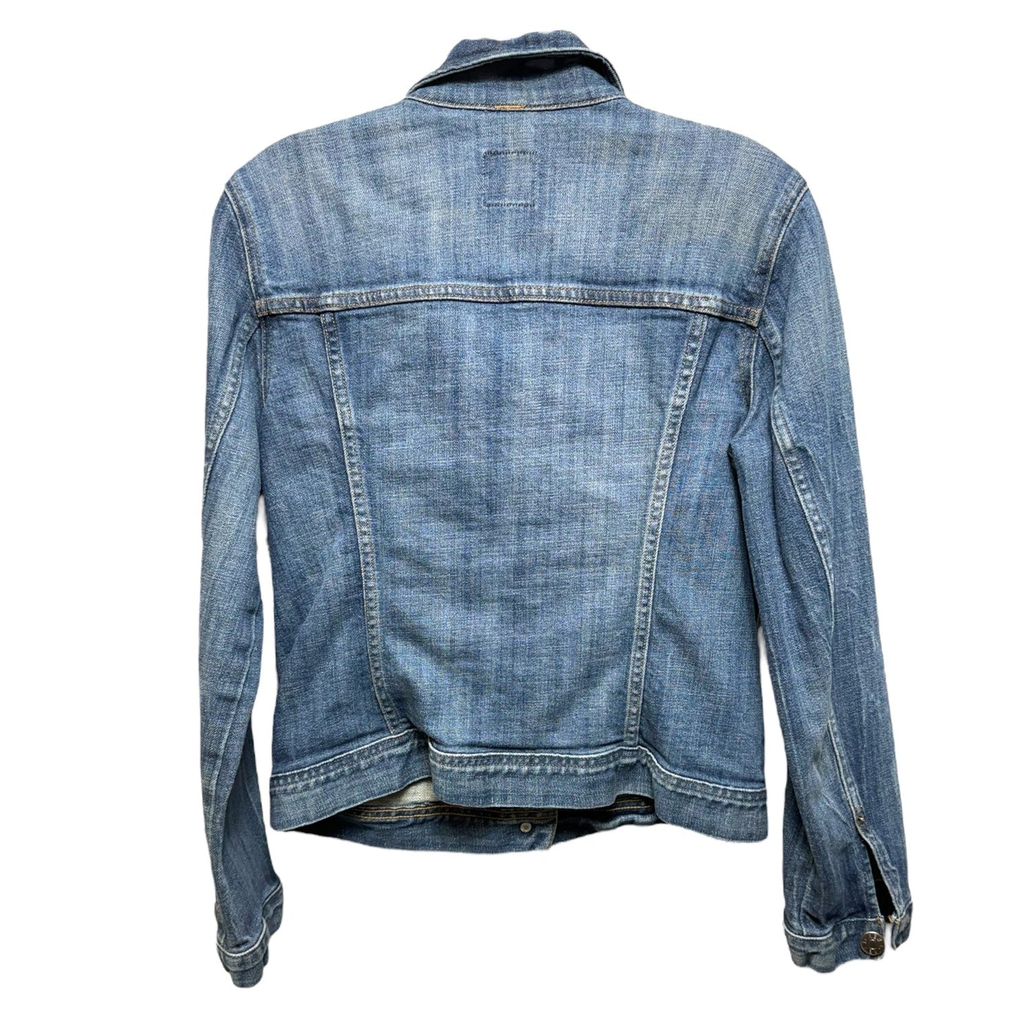 Nolita Distressed Stretch Medium Wash Jean Denim Jacket By J. Crew In Blue Denim, Size: S